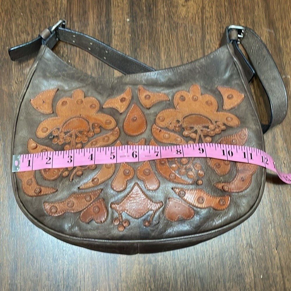 Leather boho shoulder purse - Picture 8 of 13